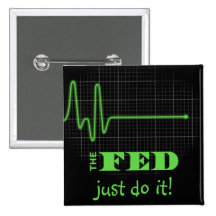 End the Fed Flatlined Pinback Button