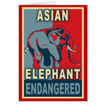Endangered Asian Elephant Pop Art Tshirts Card