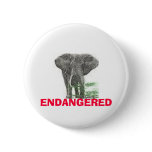 Endangered Elephant Pinback Buttons