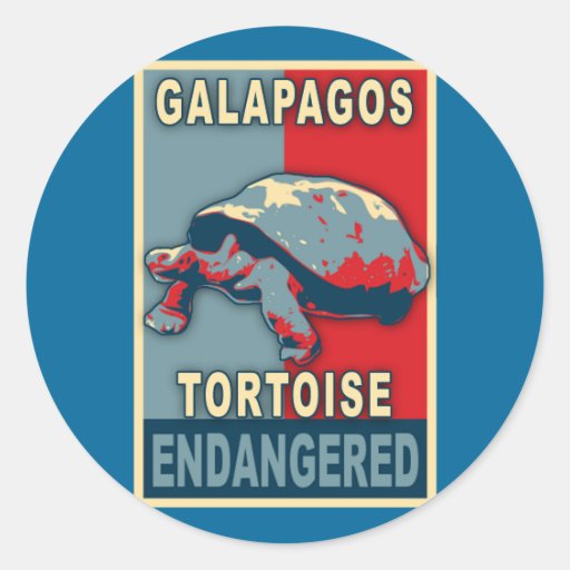 Endangered Galapagos Tortoise Pop Art Tshirts Round Sticker