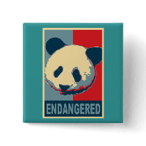 Endangered Panda Pop Art Design Pins