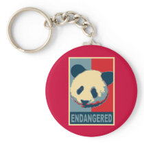 Endangered Panda Pop Art Design Keychains
