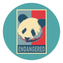 Endangered Panda Pop Art Design Round Sticker
