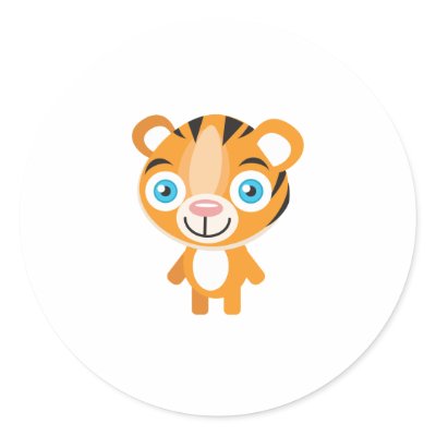 Endangered Tiger - My Conservation Park Round Sticker by MyConservationPark