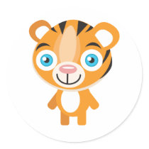 Endangered Tiger - My Conservation Park Round Stickers
