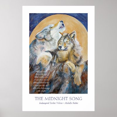 Endangered Wolf Inspirational Poster Howling Wolf by michelleys