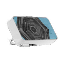 Endless Black Hexagon Blue Doodle Speaker