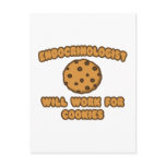 Endocrinologist .. Will Work for Cookies Postcard