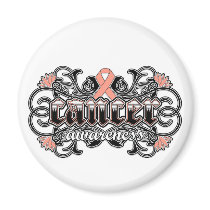 Endometrial Cancer Awareness Floral Ornamental Fridge Magnet