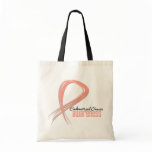 Endometrial Cancer Awareness Grunge Ribbon Tote Bag