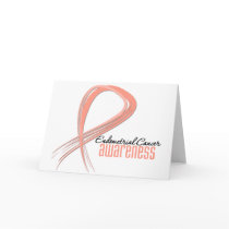 Endometrial Cancer Awareness Grunge Ribbon Greeting Cards