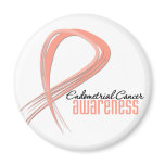 Endometrial Cancer Awareness Grunge Ribbon magnets