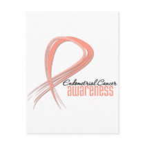 Endometrial Cancer Awareness Grunge Ribbon Postcards