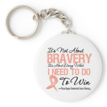 Endometrial Cancer Battle Keychain
