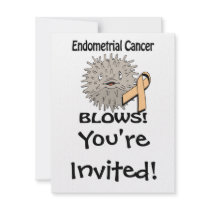 Endometrial Cancer Blows Awareness Design Invitations