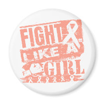 Endometrial Cancer BurnOut Fight Like a Girl Refrigerator Magnets