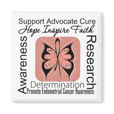 Endometrial Cancer Butterfly Inspirations Refrigerator Magnet by cancerapparel