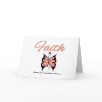 Endometrial Cancer Faith Butterfly Ribbon Greeting Cards