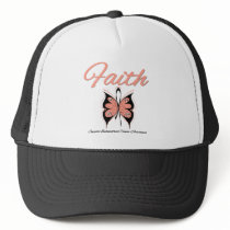 Endometrial Cancer Faith Butterfly Ribbon Mesh Hat