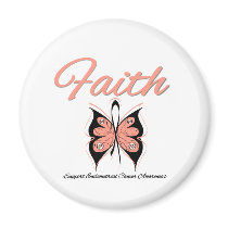 Endometrial Cancer Faith Butterfly Ribbon Magnets