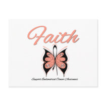 Endometrial Cancer Faith Butterfly Ribbon Post Card