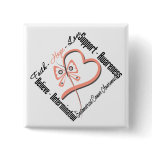 Endometrial Cancer Faith Hope Love Butterfly Pinback Button