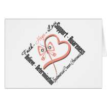 Endometrial Cancer Faith Hope Love Butterfly Cards