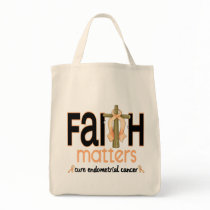 Endometrial Cancer Faith Matters Cross 1 Tote Bags