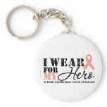 Endometrial Cancer Hero Ribbon keychains