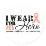 Endometrial Cancer Hero Ribbon stickers