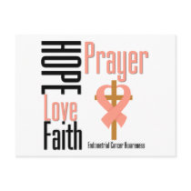 Endometrial Cancer Hope Love Faith Prayer Cross Post Card