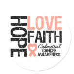Endometrial Cancer Hope Love Faith Stickers