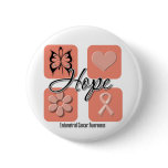Endometrial Cancer Hope Love Inspire Awareness Pinback Buttons