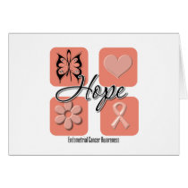Endometrial Cancer Hope Love Inspire Awareness Greeting Cards