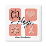 Endometrial Cancer Hope Love Inspire Awareness Fridge Magnets