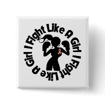Endometrial Cancer I Fight Like A Girl Pose Button