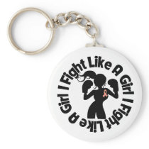 Endometrial Cancer I Fight Like A Girl Pose Keychains
