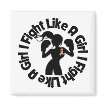 Endometrial Cancer I Fight Like A Girl Pose Magnets