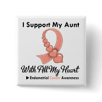 Endometrial Cancer I Support My Aunt Pinback Buttons