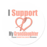 Endometrial Cancer I Support My Granddaughter Round Sticker