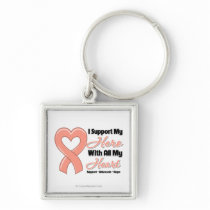 Endometrial Cancer I Support My Hero With All My H Keychain