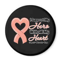 Endometrial Cancer I Support My Hero With All My H Fridge Magnets