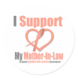 Endometrial Cancer I Support My Mother-in-Law Round Stickers