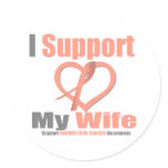 Endometrial Cancer I Support My Wife Round Sticker
