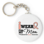 Endometrial Cancer I Wear Peach Ribbon For My Mom Key Chain