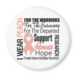 Endometrial Cancer I Wear Peach Ribbon TRIBUTE Magnets