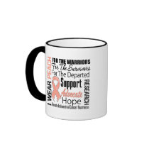 Endometrial Cancer I Wear Peach Ribbon TRIBUTE Coffee Mugs