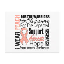 Endometrial Cancer I Wear Peach Ribbon TRIBUTE Post Cards