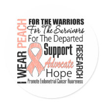 Endometrial Cancer I Wear Peach Ribbon TRIBUTE Sticker