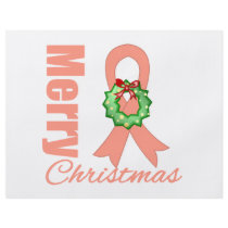Endometrial Cancer Merry Christmas Ribbon Flyer Design